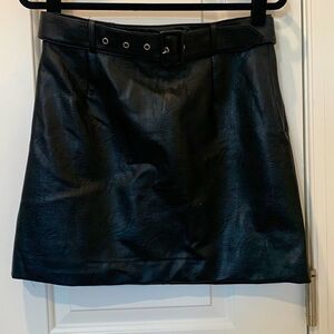 Black H&M leather-style skirt 